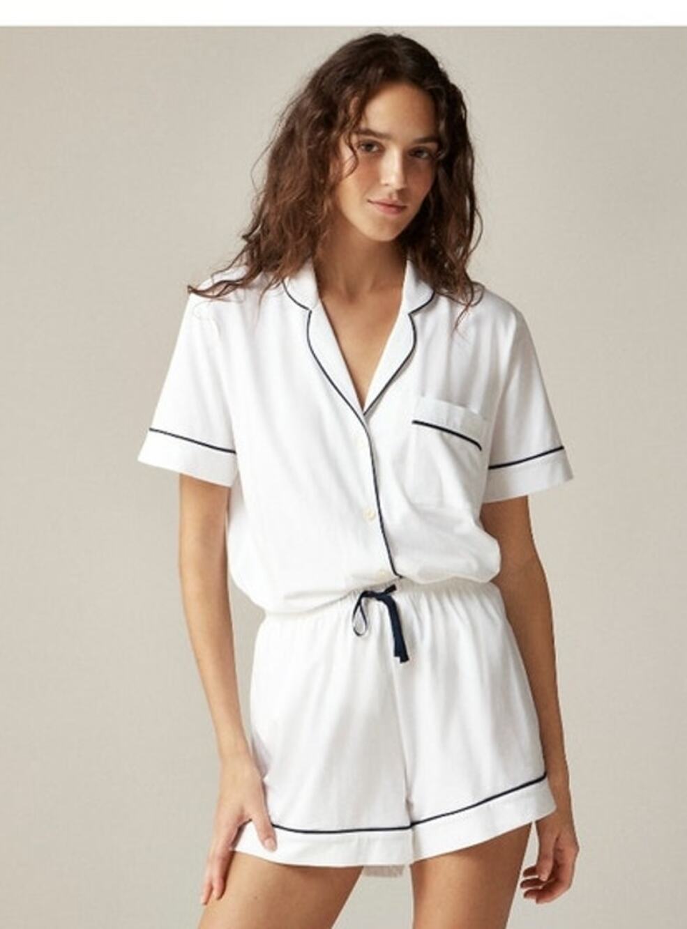 NWOT J. Crew Dreamy Cotton-Blend Pajama "SHORTS ONLY" White S